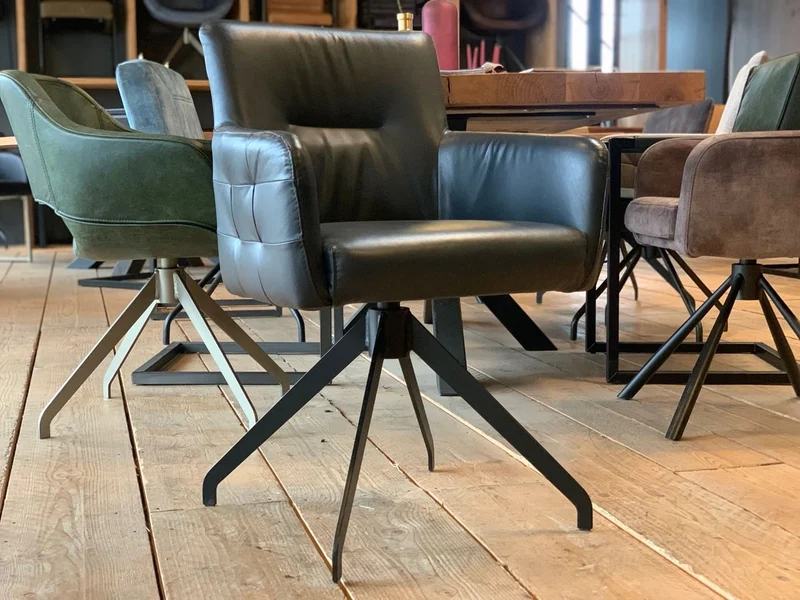 Stuhl Esszimmer Leder drehbar 119DF