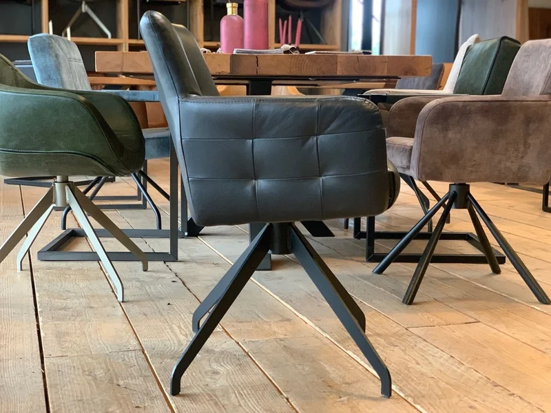 Stuhl Esszimmer Leder drehbar 119DF