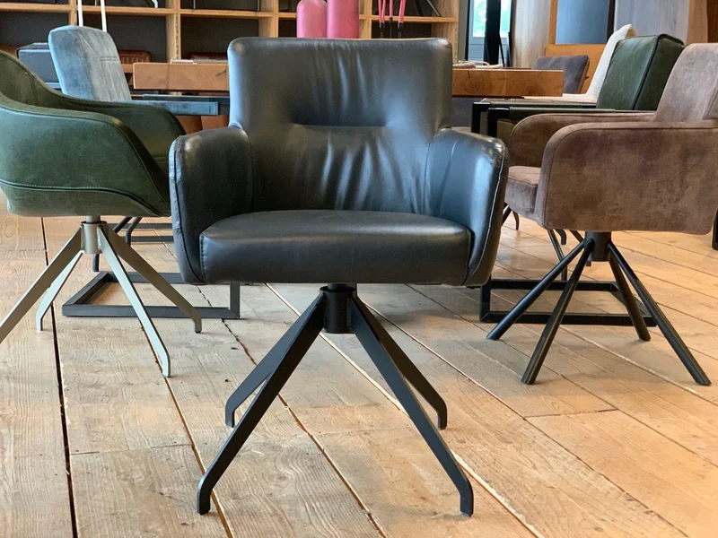 Stuhl Esszimmer Leder drehbar 119DF