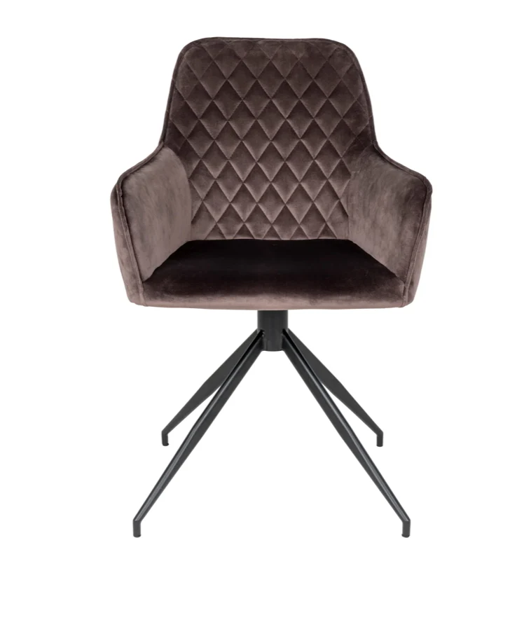 Matera Esszimmerstuhl Vittore 2er-Set braun samt