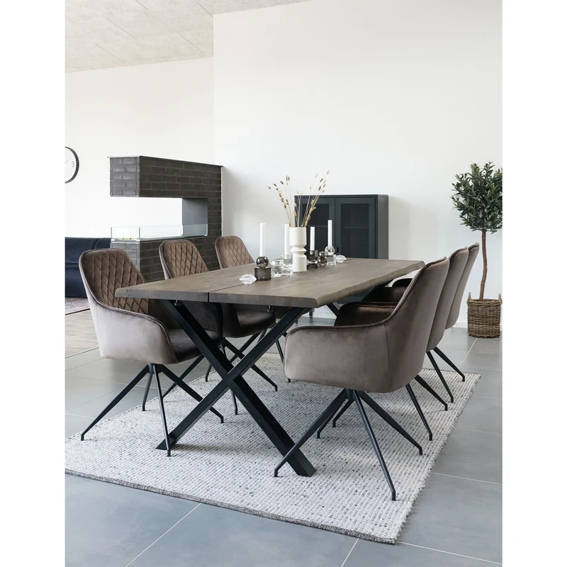 Matera Esszimmerstuhl Vittore 2er-Set braun samt