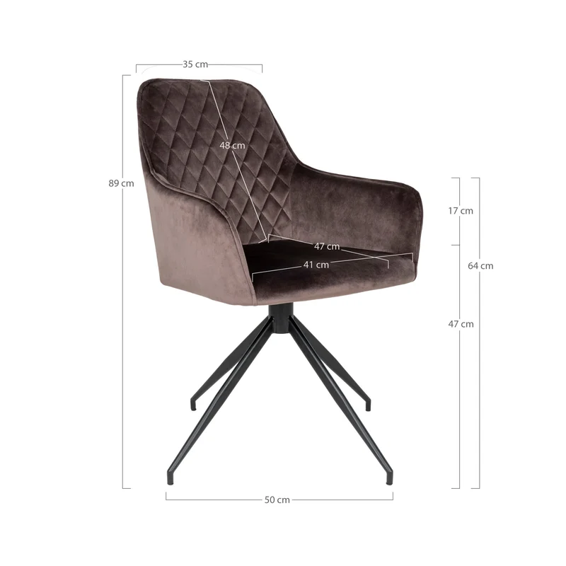Matera Esszimmerstuhl Vittore 2er-Set braun samt