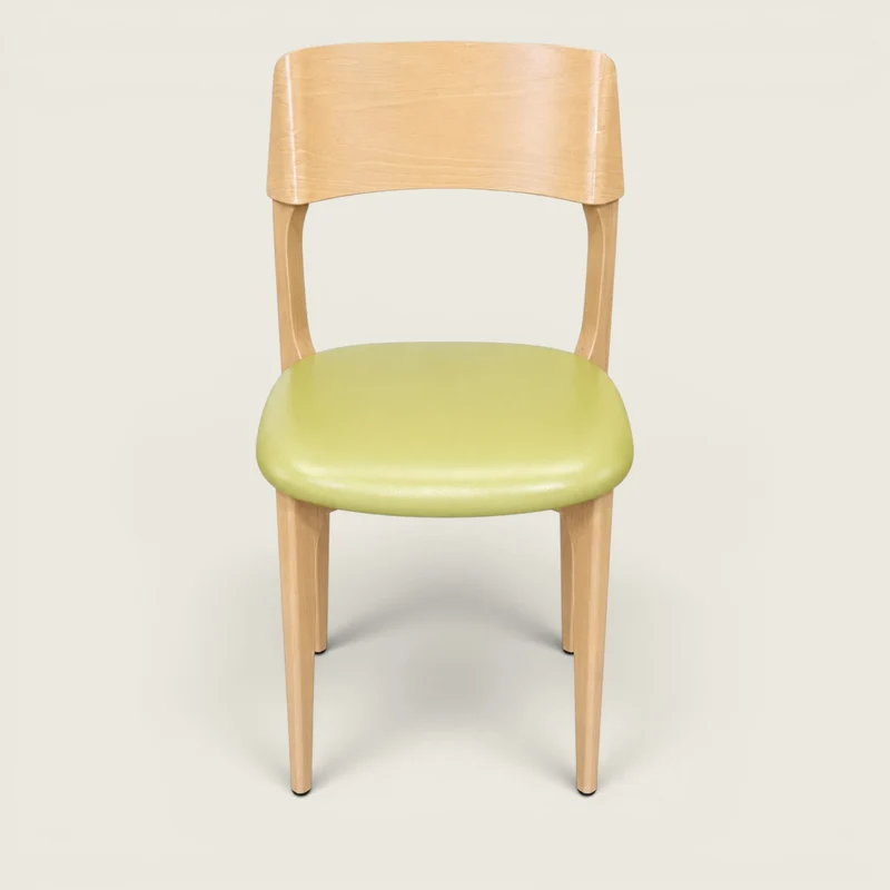 Allermuir: Timber Side Chair in Green Vinyl - Refurbished