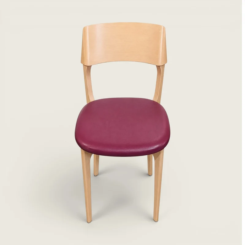 Allermuir: Timber Side Chair in Purple Vinyl - Refurbished