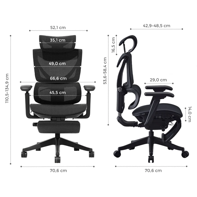 Welax - S7 Ergonomischer Bürostuhl mit Drei-Tasten-Verstellung