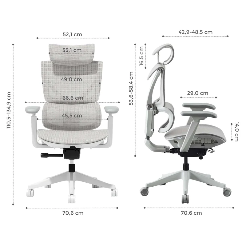Welax - S7 Ergonomischer Bürostuhl mit Drei-Tasten-Verstellung