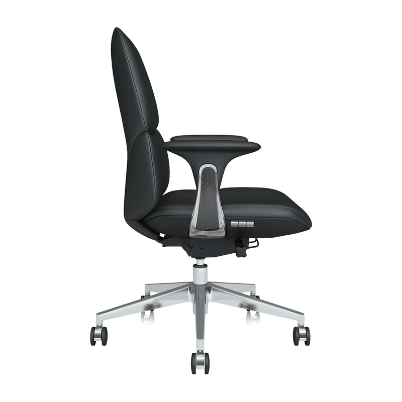 Nyla Mid-Back Lederstuhl mit einfacher Verstellung