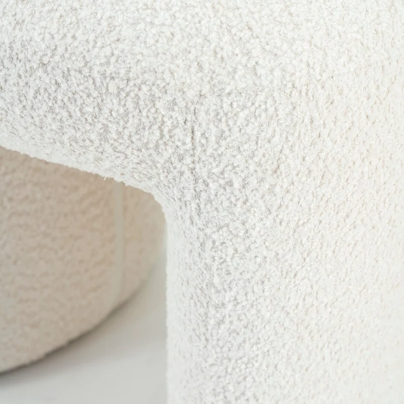 Polster Hocker Sahi Bouclé Weiß - By Boo
