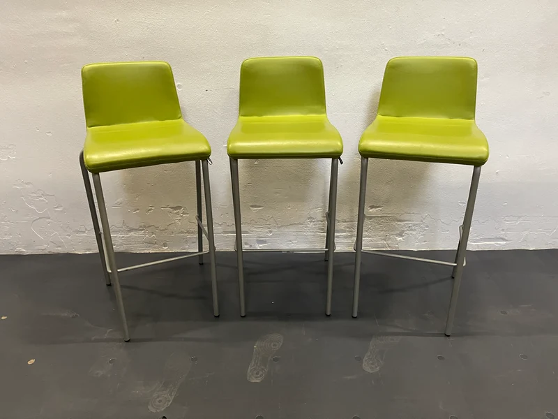 Steelcase Stehhocker Barhocker Leder Grün
