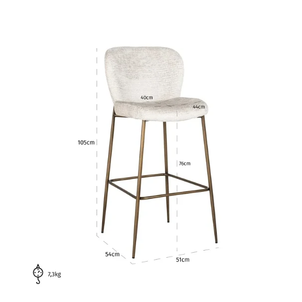 Richmond Interiors Barstuhl Darby cream fusion