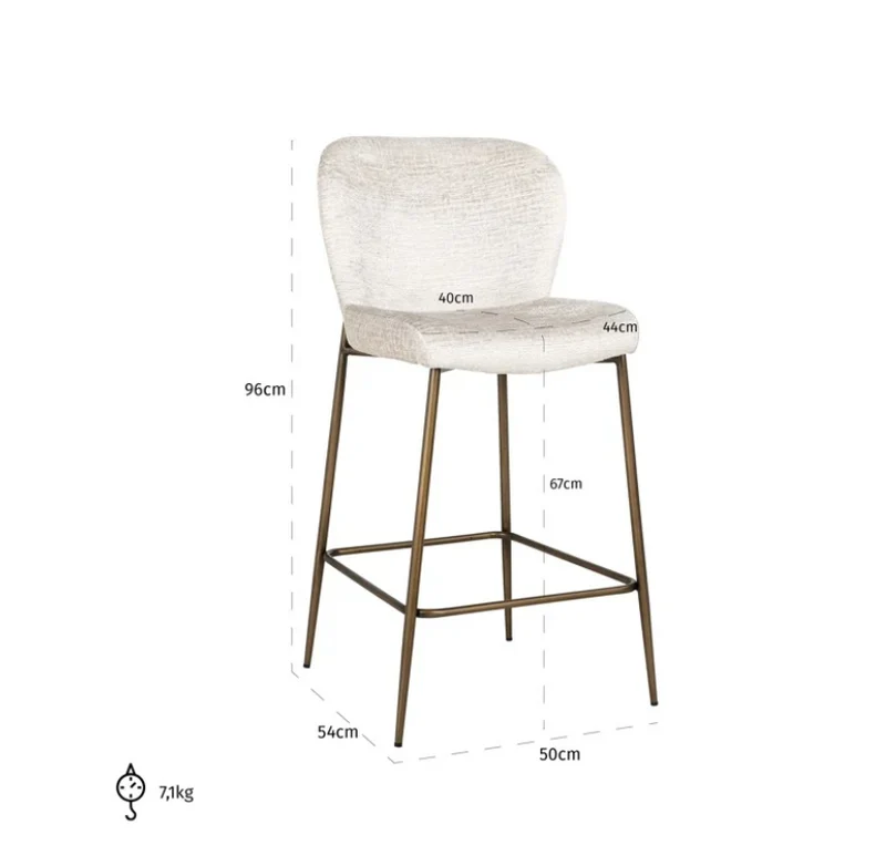 Richmond Interiors Barstuhl Darby cream fusion