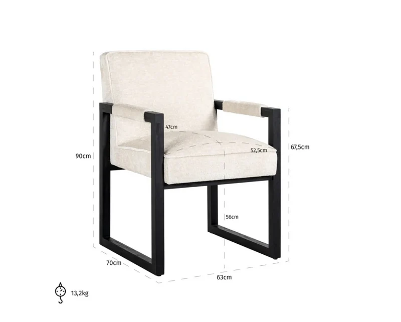 Richmond Interiors Stuhl Beck white chenille