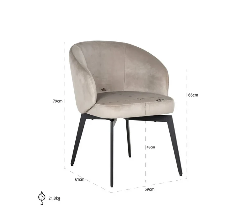 Richmond Interiors Stuhl Amphara khaki velvet