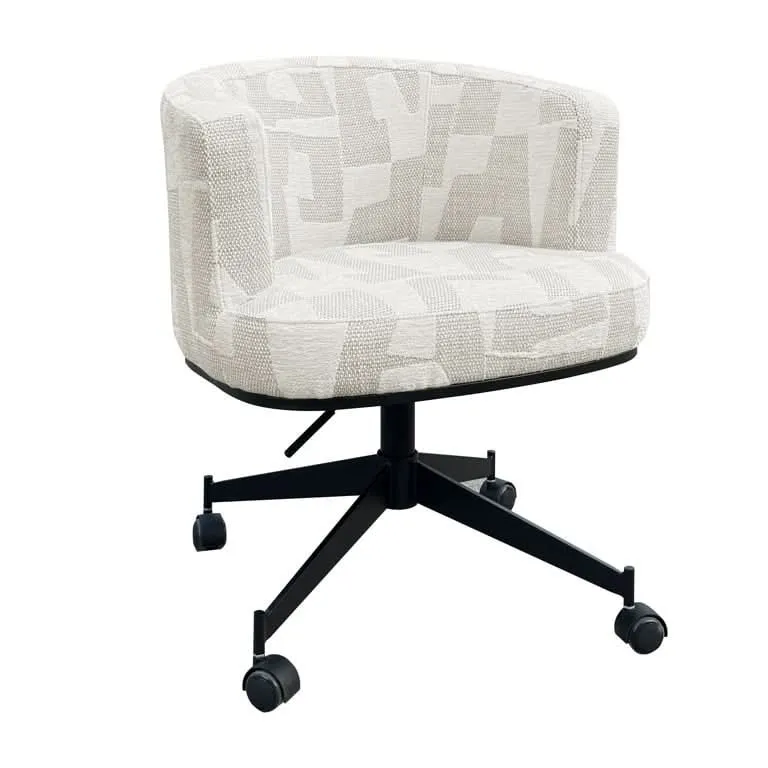 Richmond Interiors Drehstuhl Rochenne mit Rädern beige graffic (Beige graffic)