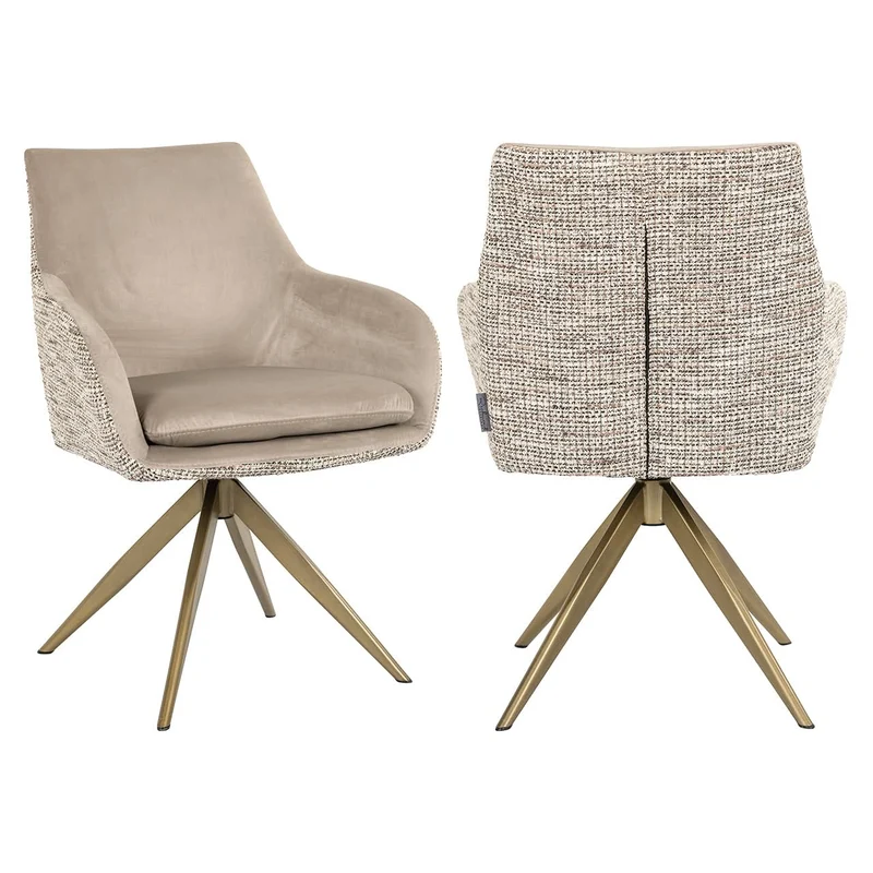 Richmond Interiors Drehstuhl Lisonne be trendy nature / khaki velvet (Be Trendy 01 Nature)