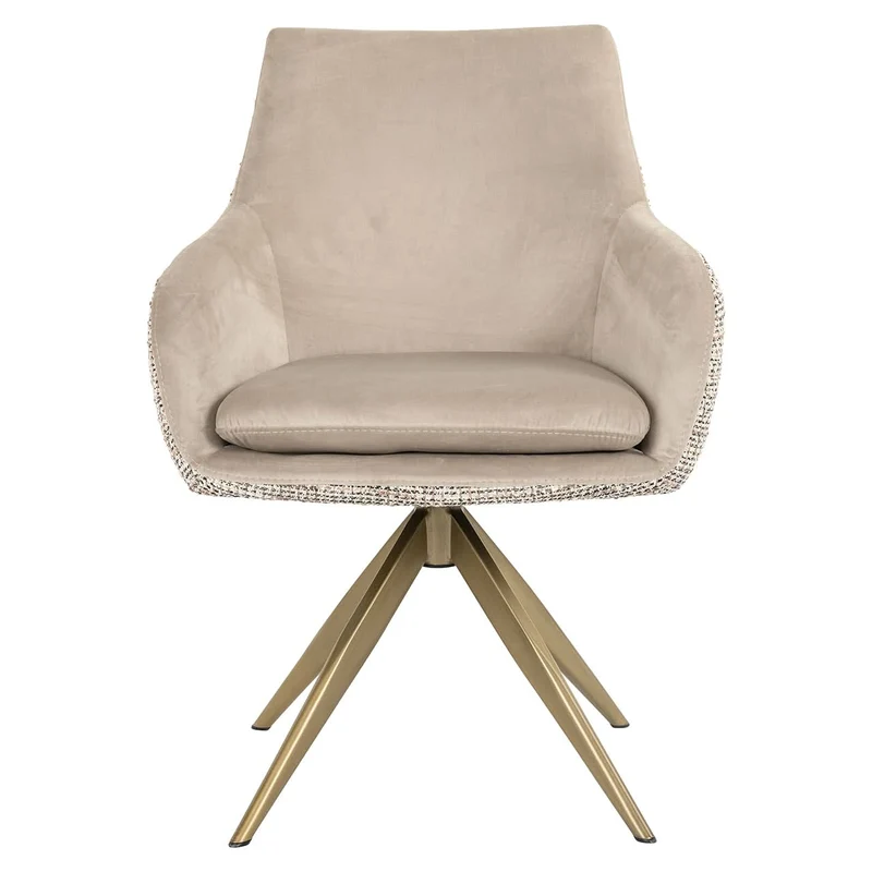 Richmond Interiors Drehstuhl Lisonne be trendy nature / khaki velvet (Be Trendy 01 Nature)