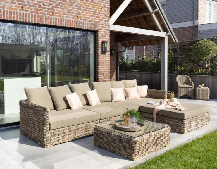 Flamant HILLS, Gartensofa, mit Kissen + Hocker