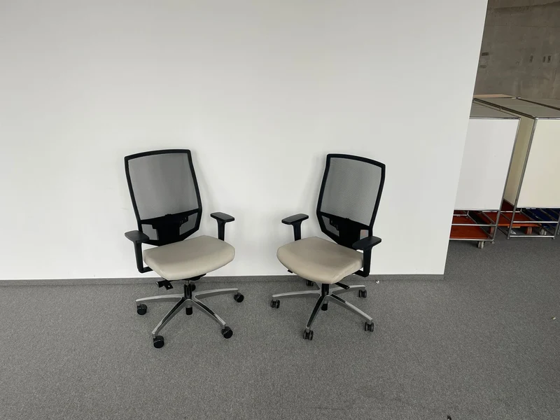 Dauphin Just Evo Bürodrehstuhl Netzrücken Schwarz / Creme