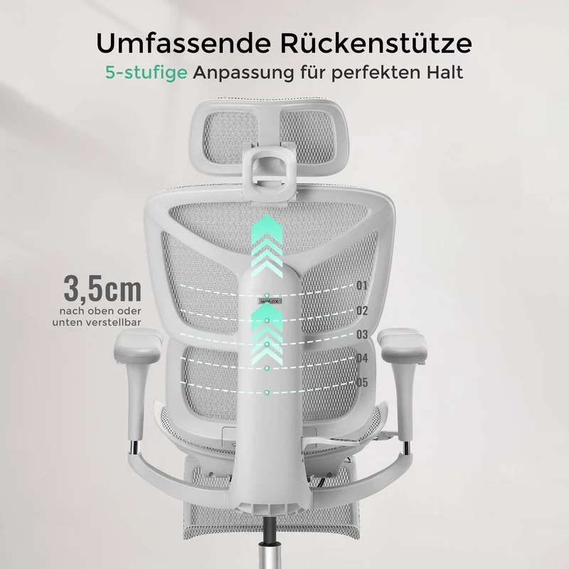 Welax - S9 Pro Ergonomischer Bürostuhl mit Ein-Tasten-Verstelluung