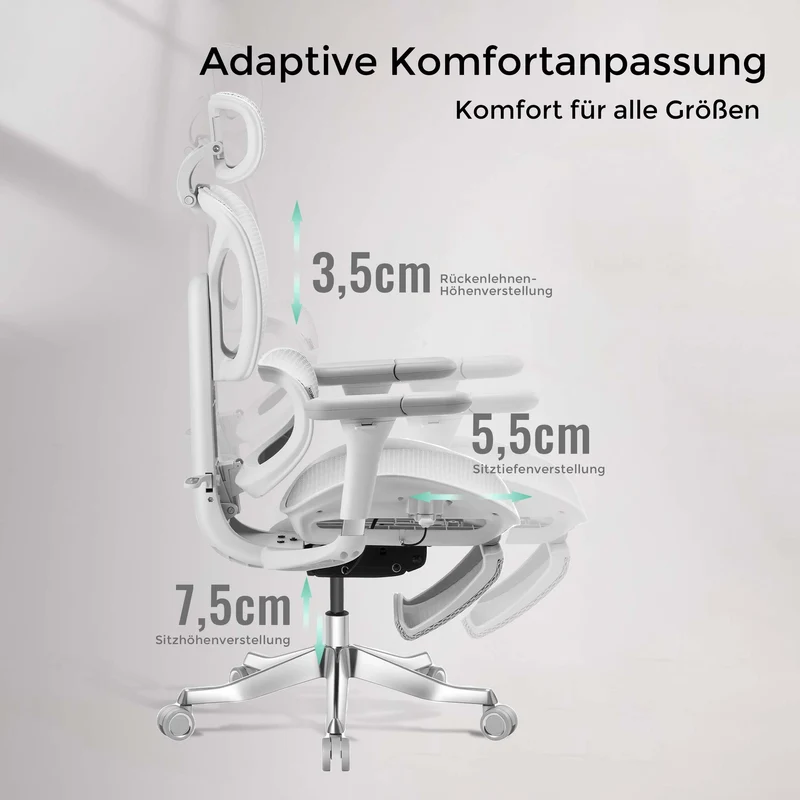 Welax - S9 Pro Ergonomischer Bürostuhl mit Ein-Tasten-Verstelluung