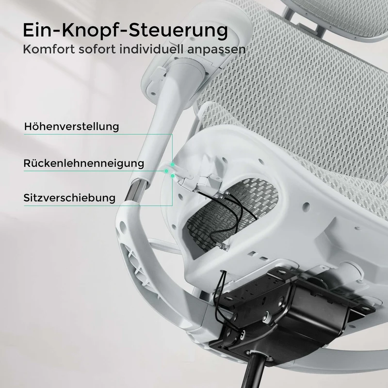 Welax - S9 Pro Ergonomischer Bürostuhl mit Ein-Tasten-Verstelluung