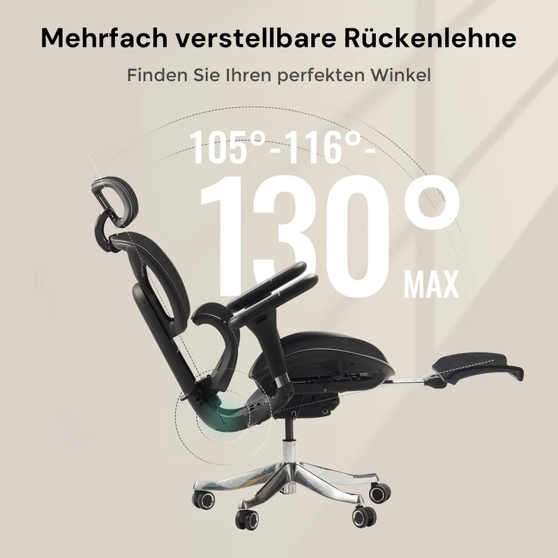 Welax - S9 Pro Ergonomischer Bürostuhl mit Ein-Tasten-Verstelluung