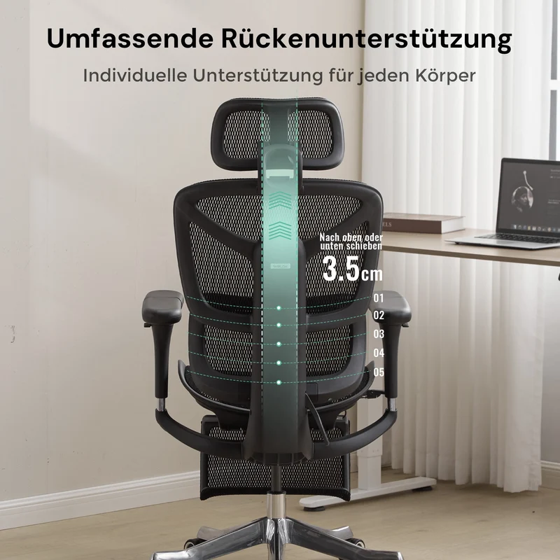 Welax - S9 Pro Ergonomischer Bürostuhl mit Ein-Tasten-Verstelluung