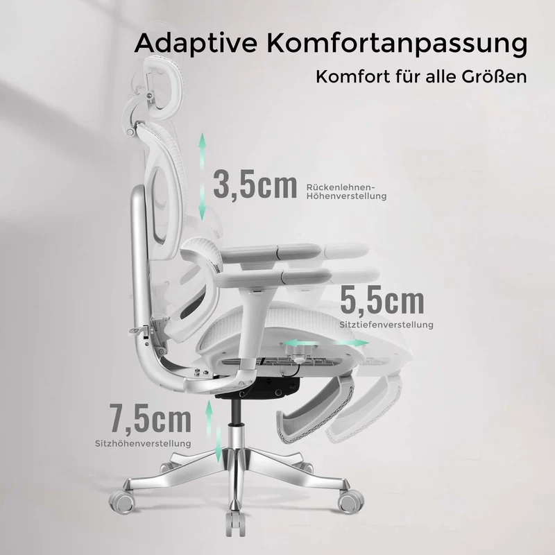 Welax - S9 Pro Ergonomischer Bürostuhl mit Ein-Tasten-Verstelluung