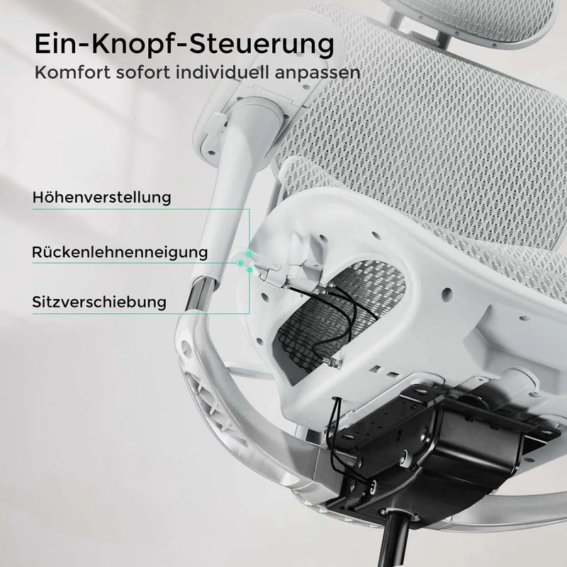 Welax - S9 Pro Ergonomischer Bürostuhl mit Ein-Tasten-Verstelluung