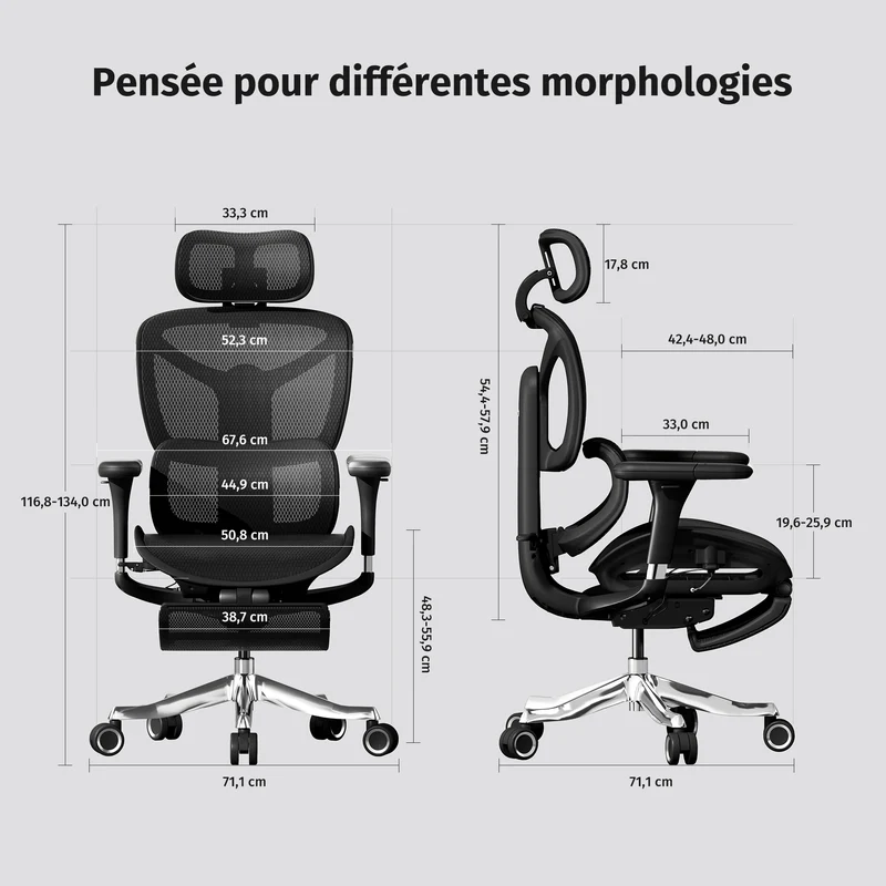 Welax - S9 Pro Ergonomischer Bürostuhl mit Ein-Tasten-Verstelluung