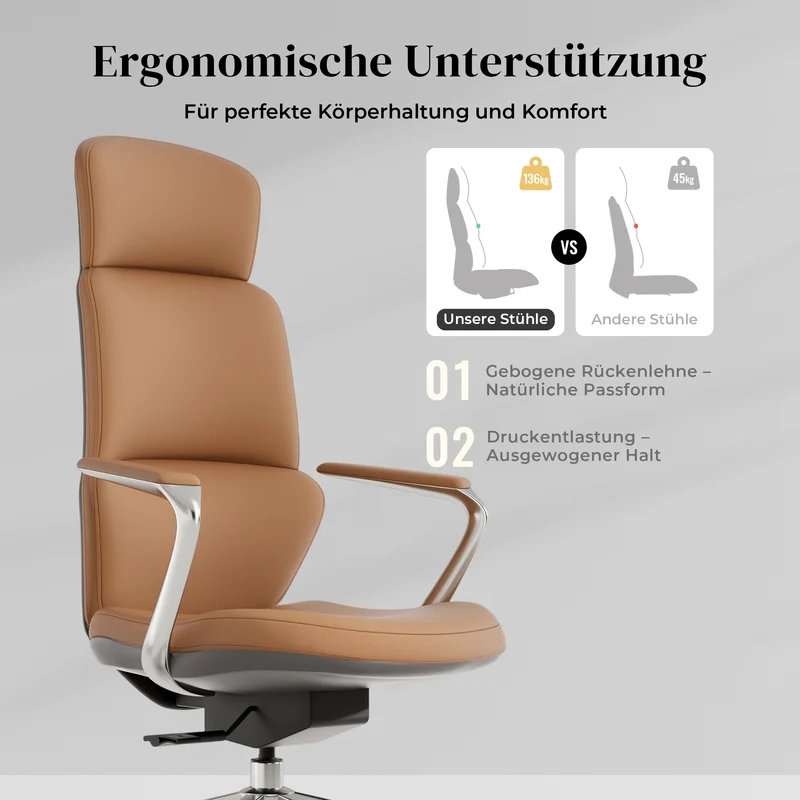 Nolan Lederstuhl mit klassischem Design