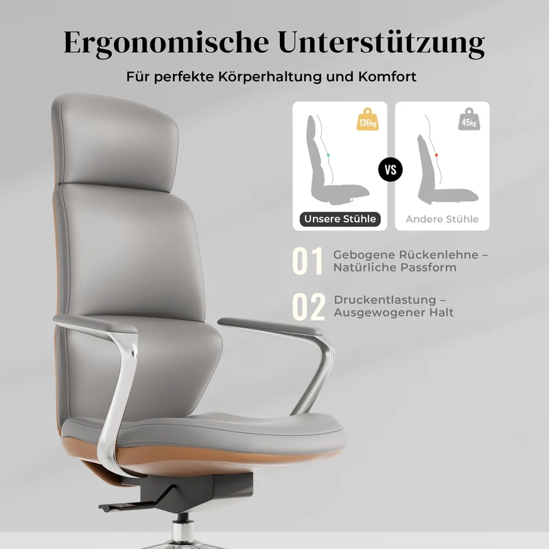 Nolan Lederstuhl mit klassischem Design