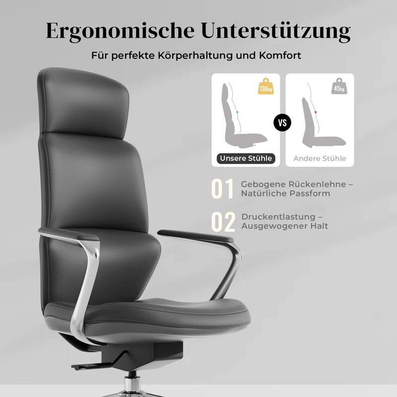 Nolan Lederstuhl mit klassischem Design