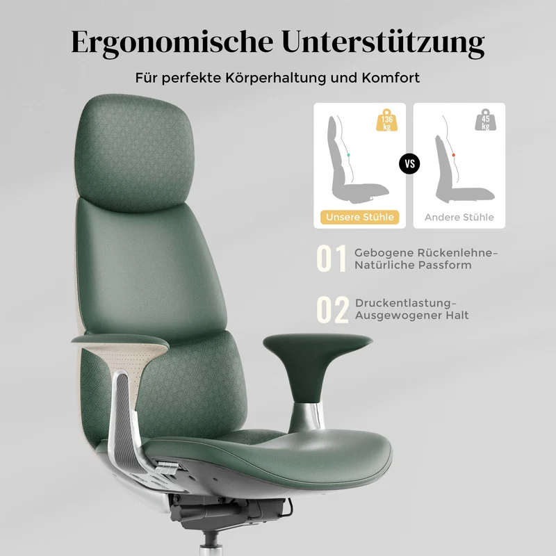 Nolan Lederstuhl mit klassischem Design