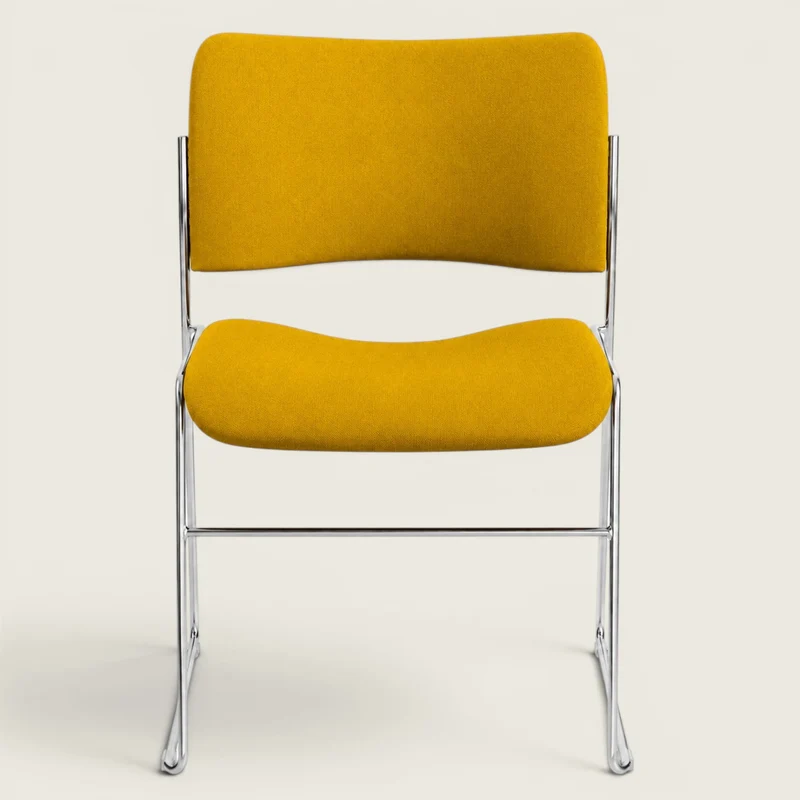 Howe: 40/4 Stacking Chair in Yellow Fabric - Refurbished