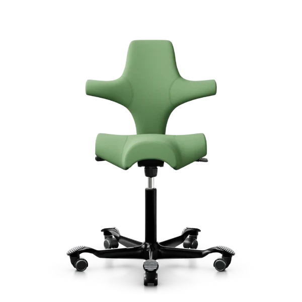 HAG Capisco 8106 - STT912 Green / Black / 200 mm / Wheels for hard floors (Showroom model)