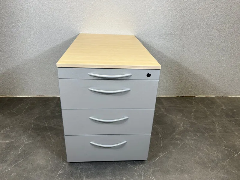 Steelcase Rollcontainer Ahorn/Silber