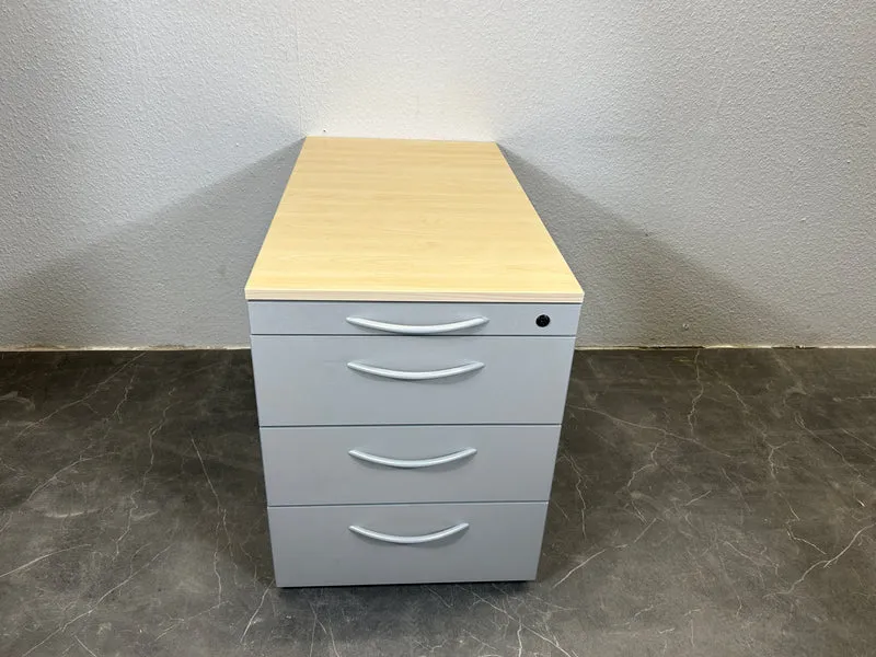 Steelcase Rollcontainer Ahorn/Silber