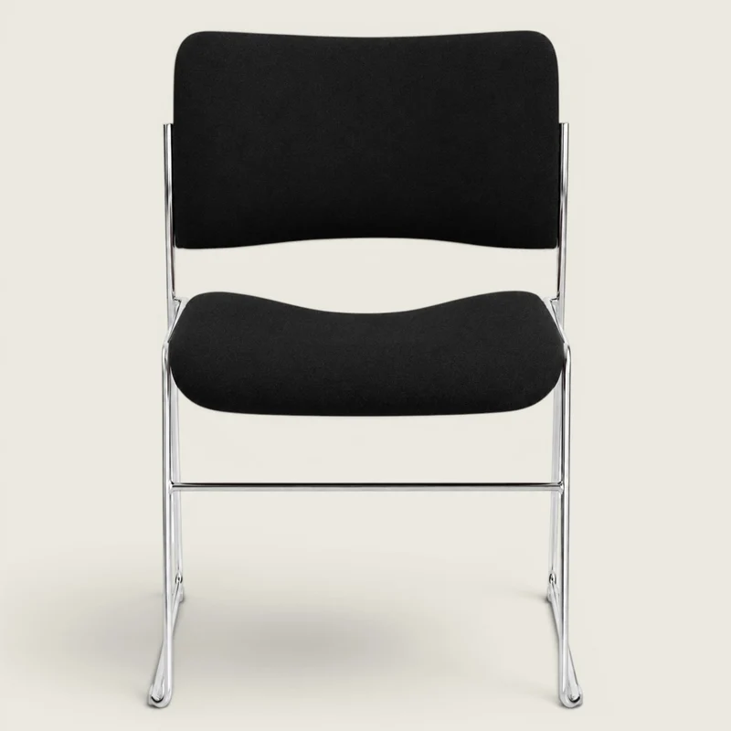 Howe: 40/4 Stacking Chair in Black Fabric - Refurbished