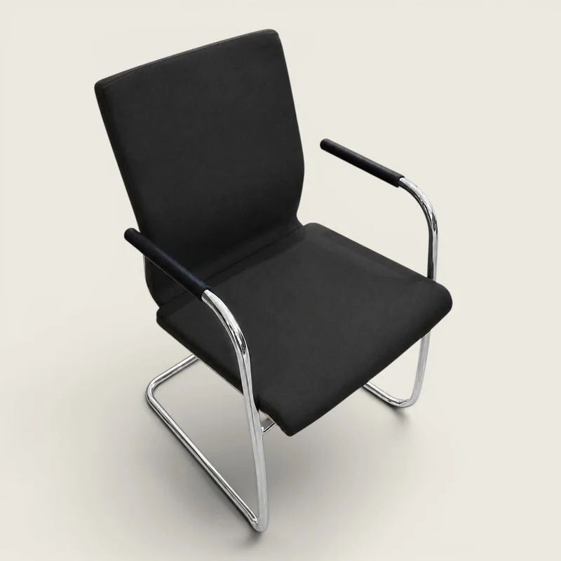 LD Seating: Conference Chair in Black Fabric with a Oak Back Finish - Refurbished