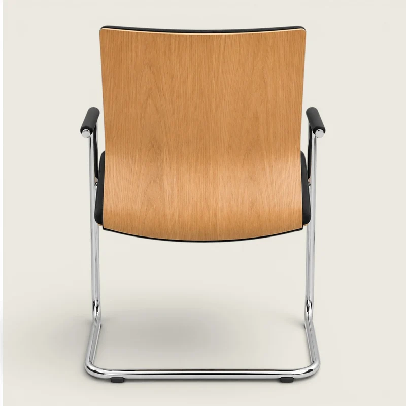 LD Seating: Conference Chair in Black Fabric with a Oak Back Finish - Refurbished