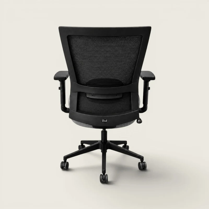 Saxen: Mesh Back Task Chair in Grey Fabric - Refurbished