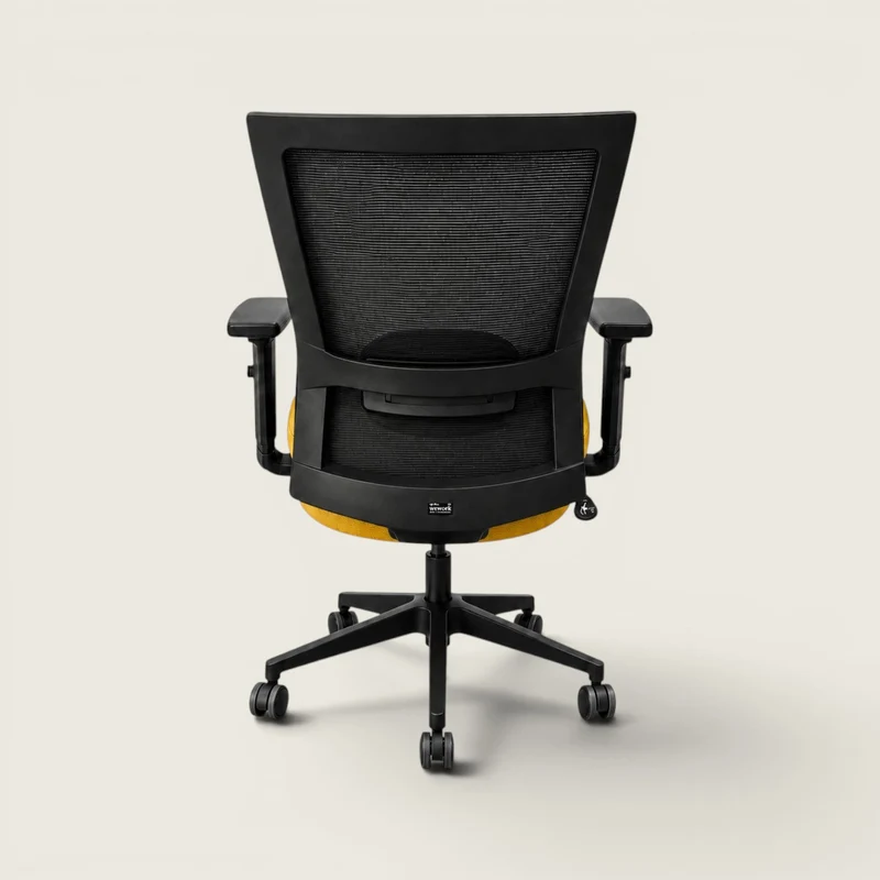 Saxen: Mesh Back Task Chair in Yellow Fabric - Refurbished