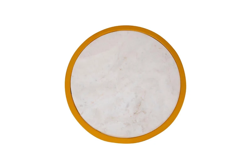 PTMD Xamm Gold Marmor Eisen Beistelltisch rund