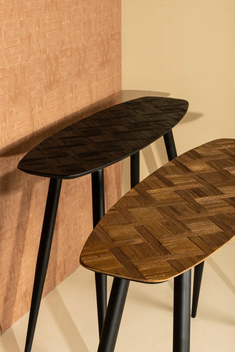 PTMD Tyano Natural Beistelltisch aus recyceltem Teakholz