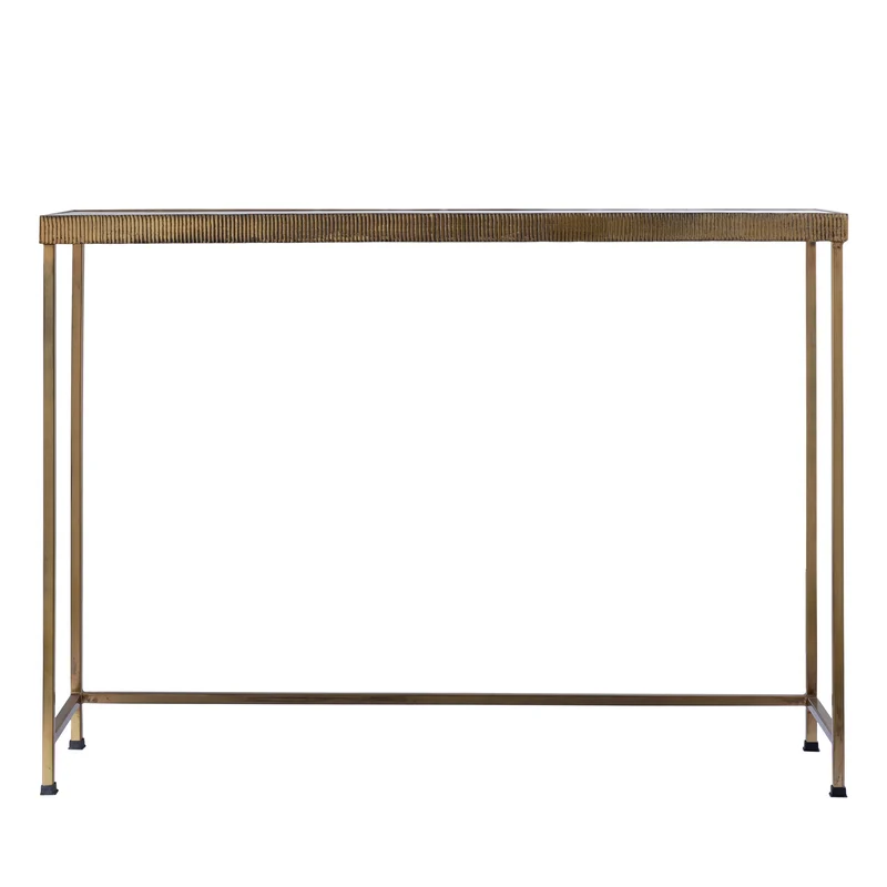 PTMD Thari Gold Alu-Beistelltisch mit Glasplatte SV2