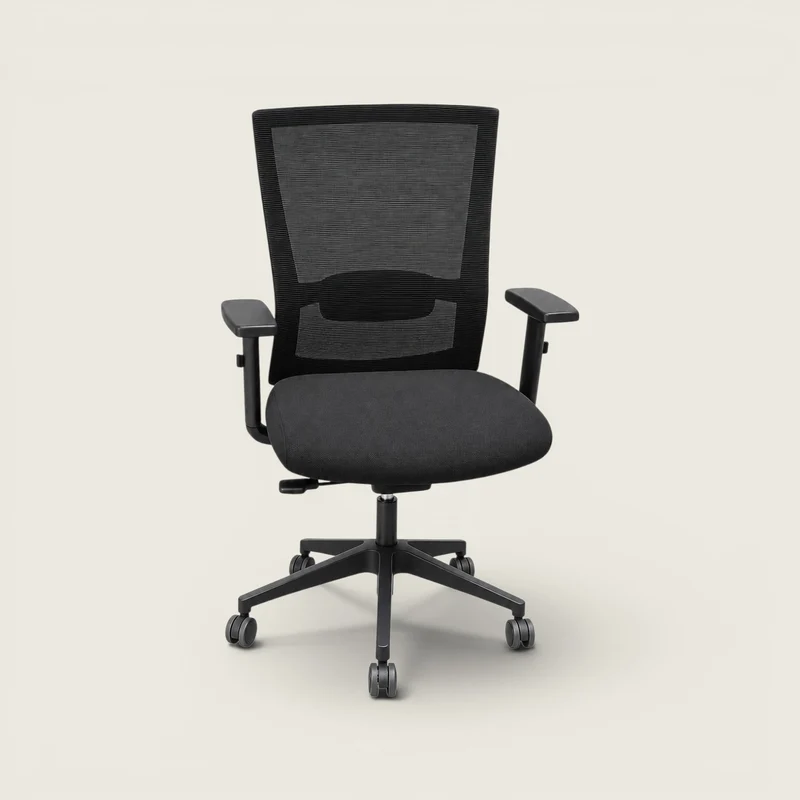 Saxen: Mesh Back Task Chair in Black Fabric - Refurbished