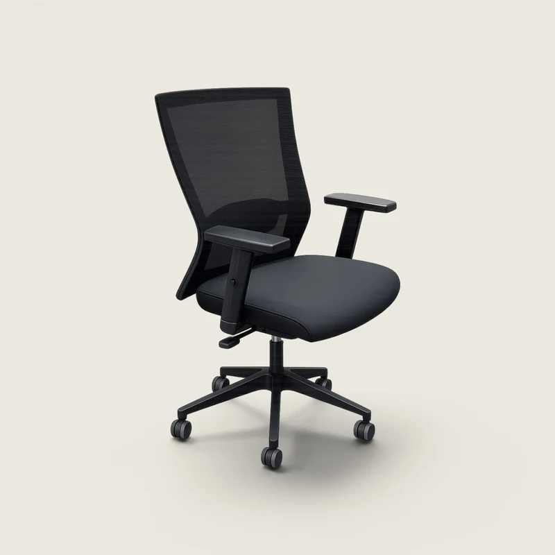 Saxen: Mesh Back Task Chair in Black Fabric - Refurbished