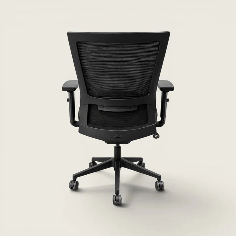 Saxen: Mesh Back Task Chair in Black Fabric - Refurbished