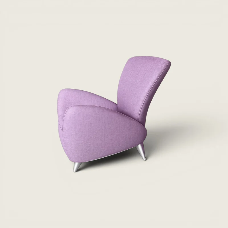 Boss Design: High-Back Lounge Chair in Purple Fabric - Refurbished